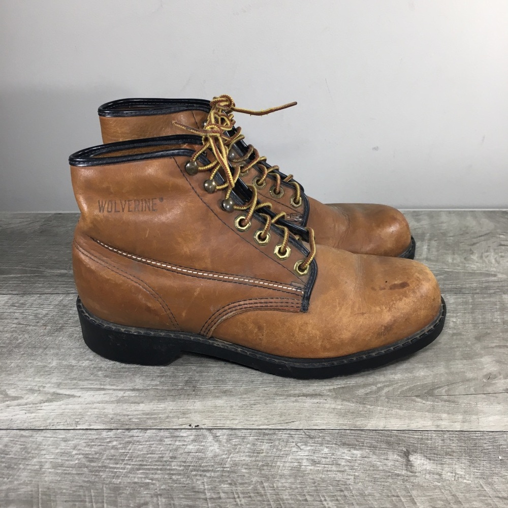 Wolverine Distressed Leather Men’s Combat Soft Toe Work Boots Size 7.5 USA Made